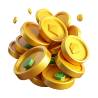 wonderful minimalist Pile of Yellow Coins Cutout on Transparent Background high resolution png