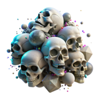 serene rustic Pile of Skulls Isolated with Weathered Texture high resolution png