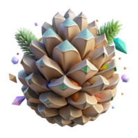 elegant abstract Pine Cone Transparent Background with Natural Texture png