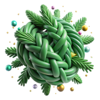 wonderful modern Pine Green Interwoven Branches Design Isolated Element high resolution png