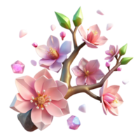 wonderful classic Pink Cherry Blossom Branch Cutout Element high quality png