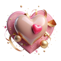 vibrant artistic Pink Heart Cutout with Smooth Edges Transparent Background professional png