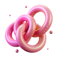 dramatic abstract Pink Linked Circles Isolated Element with Transparent Background detailed png