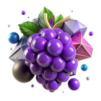 vibrant classic Purple Grape Cluster Isolated Cutout authentic png