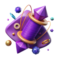 dramatic vintage Purple Thread Aerial View Isolated high quality png