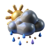 serene vintage Rain Cloud with Sun Peeking Through Transparent Background authentic png