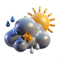 impressive artistic Rain Cloud with Sun Peeking Through Transparent Background high resolution png