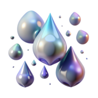 serene creative Rain Drops Falling Isolated on Transparent Background detailed png