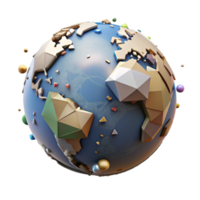 dramatic classic Realistic Earth Globe Isolated with Angled View detailed png