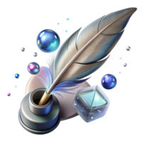 stunning rustic Realistic Feather Pen with Ink Detail Transparent Background png