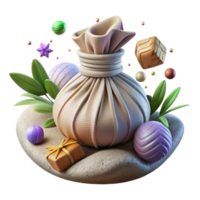 serene creative Realistic Healing Herbal Compress Transparent Background high quality png