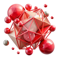 stunning minimalist Red Abstract Network Isolated on Transparent Background high resolution png