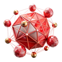 serene modern Red Abstract Network Isolated on Transparent Background high resolution png
