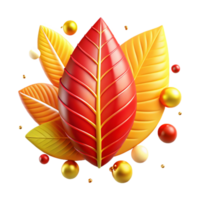 wonderful abstract Red and Yellow Leaf Blend Transparent Background genuine png