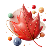 stunning vintage Red Autumn Leaf Isolated with Stem png
