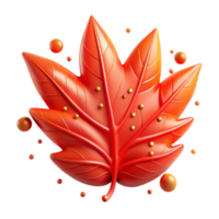 extraordinary abstract Red Leaf with Orange Highlights Cutout genuine png