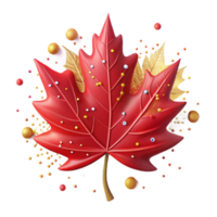 beautiful traditional Red Maple Leaf Isolated Autumn Design detailed png