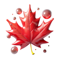 elegant rustic Red Maple Leaf with Texture Transparent Background authentic png