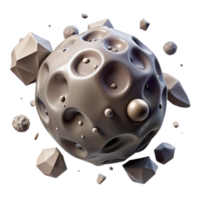 magnificent artistic Rotating Asteroid Cutout with Shadow high resolution png