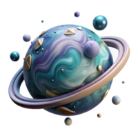 elegant creative Rotating Planet Isolated with Atmospheric Swirls original png