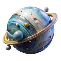 elegant rustic Rotating Planet Isolated with Atmospheric Swirls png
