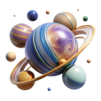 extraordinary classic Rotating Planets Transparent Background with Orbital Paths exclusive png