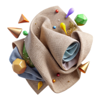 vibrant artistic Rough Fabric Texture with Linen Weave Cutout authentic png