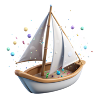 wonderful rustic Sailboat Isolated with White Sails png