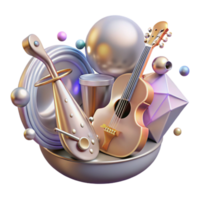 elegant abstract Shadow of a Musical Instrument Transparent Element authentic png