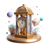 elegant abstract Shadow of Antique Clock with Roman Numerals Transparent Background authentic png