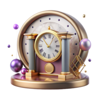serene minimalist Shadow of Antique Clock with Roman Numerals Transparent Background detailed png