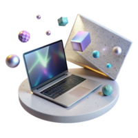 magnificent vintage Shadow of Open Laptop on Table Transparent Background professional png