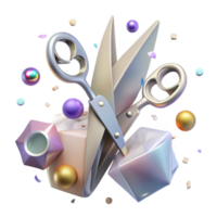 vibrant rustic Shadow of Scissors with Open Blades Transparent Background premium png