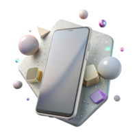 serene minimalist Shadow of Smartphone with Blank Screen Cutout png