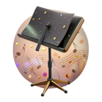 impressive contemporary Sheet Music Stand Transparent Background with Metal Finish authentic png