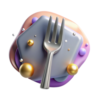 impressive abstract Silver Fork Isolated with Tines and Handle authentic png