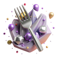 elegant vintage Silver Fork Isolated with Tines and Handle high resolution png