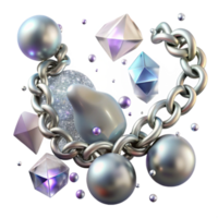 wonderful abstract Silver Necklace Jewelry Chain Links Transparent Background Cutout genuine png