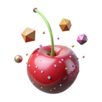 wonderful rustic Single Cherry Front View Isolated Element high quality png