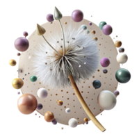 extraordinary traditional Single Dandelion with Seeds on Transparent Background high quality png