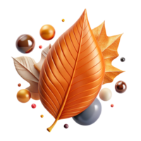 extraordinary modern Single Dried Leaf with Orange and Brown Hues Cutout high quality png