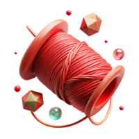 impressive modern Single Red Thread Cutout Isolated on White high resolution png