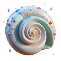 beautiful abstract Single Seashell with Spiral Pattern Isolated png