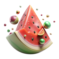 wonderful artistic Slice of Watermelon with Seeds Transparent Background Isolated authentic png