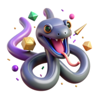 serene contemporary Slithering Snake Forked Tongue Isolated detailed png