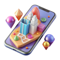 impressive creative Smartphone with City Map App Open Cutout professional png