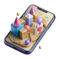 extraordinary vintage Smartphone with City Map App Open Cutout high quality png