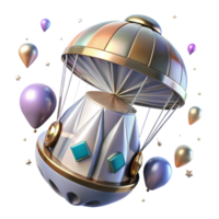 stunning creative Space Capsule Parachute Transparent Background with Descent authentic png