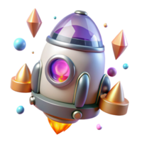 vibrant abstract Space Capsule Transparent Background with Reentry Flames genuine png