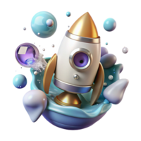 serene artistic Space Capsule Splashdown Transparent Background with Water Entry original png